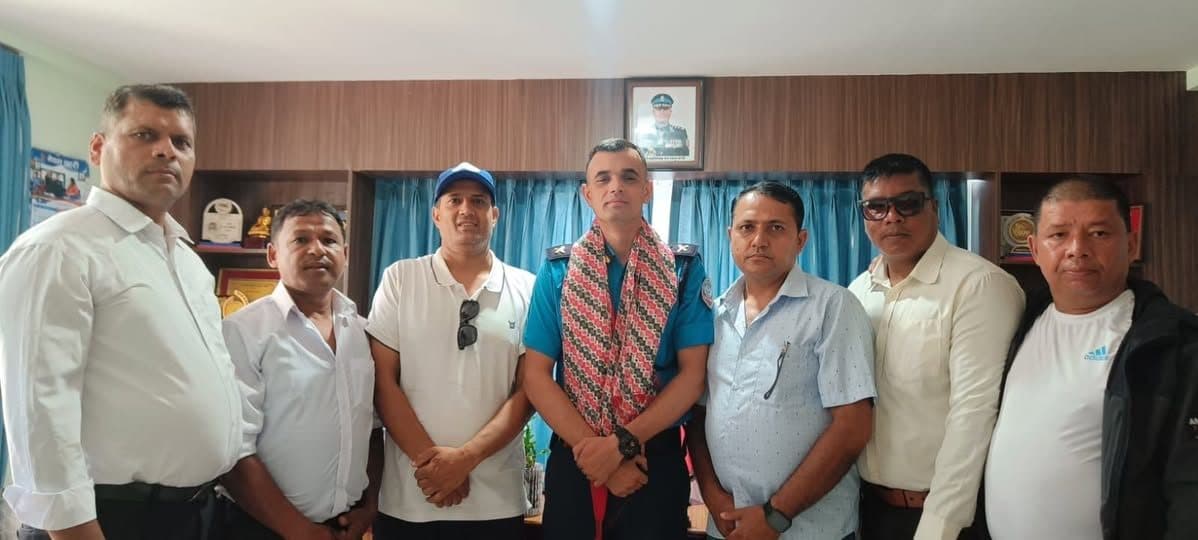 Executive committee welcoming DSP Surya Bogati