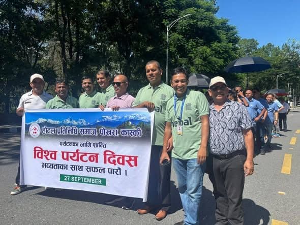 Members joining the World Tourism Day rally